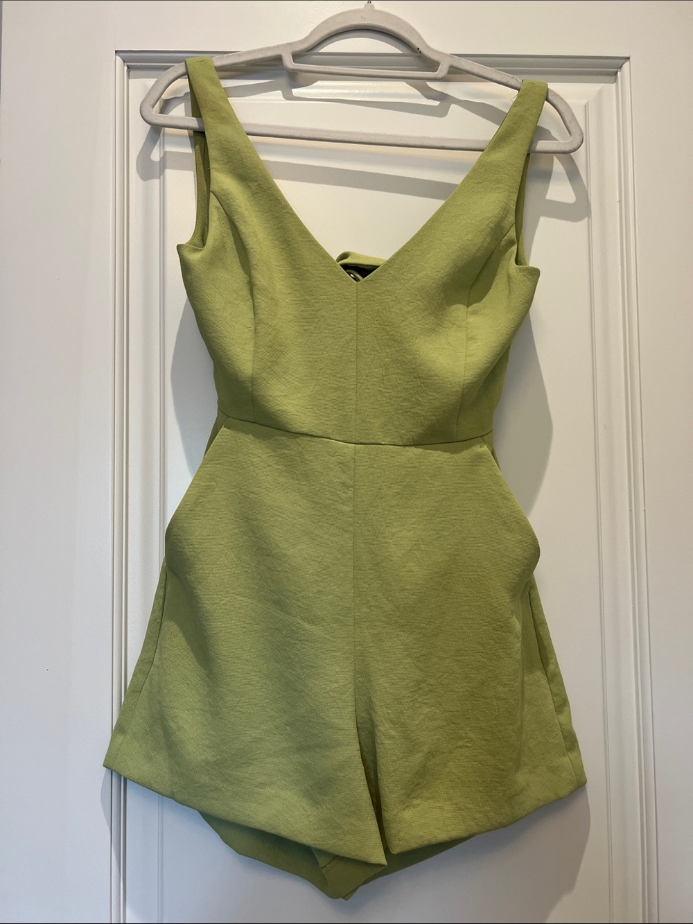 Wilfred Lime Green V-Neck Sleeveless Romper